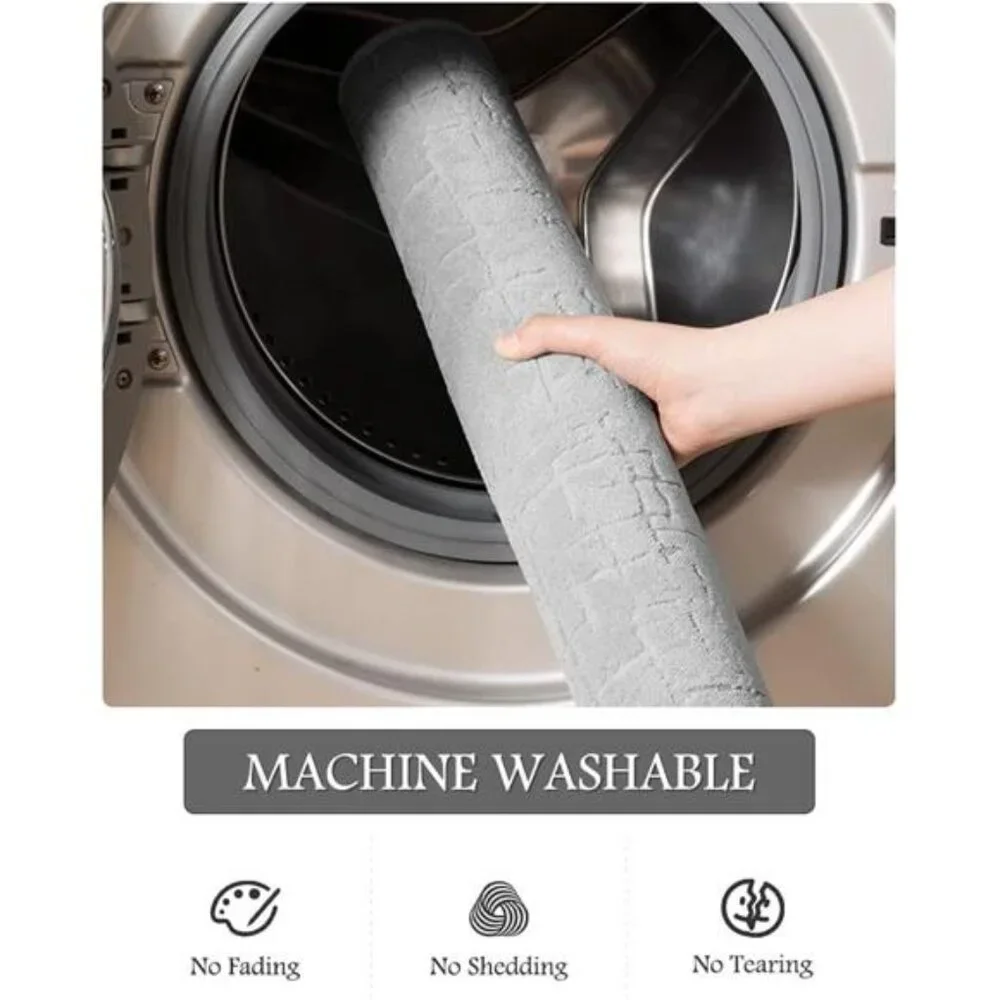 Absorbent Bath Mat Quick Dry Bathroom Rug Non Slip Washable Floor Mat Grey 17x24